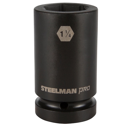 Steelman Pro 1" Drive x 1-1/4 Inch 6-Point Thin Wall Deep Impact Socket 79341